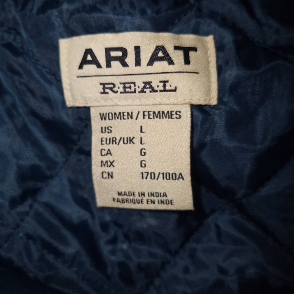 Ariat Baja Jacquard Shirt Jacket Women’s Large Quilted Chore Workwear Southwest - Picture 6 of 12